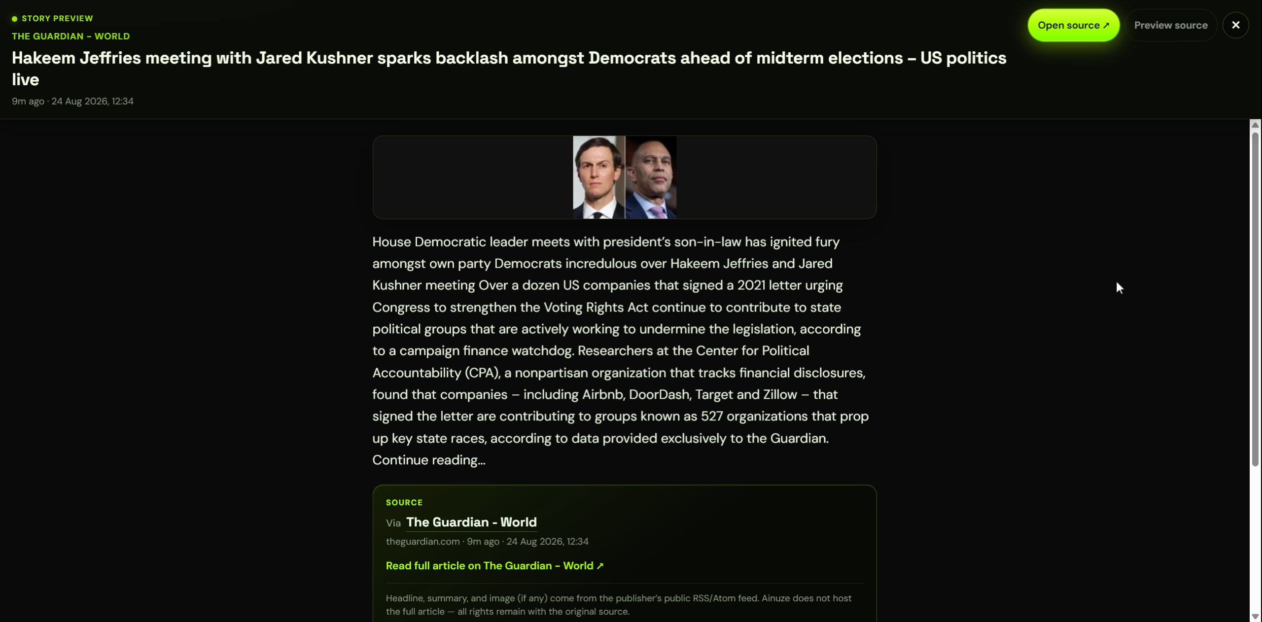 Ainuze - Personalized RSS News Feed — More