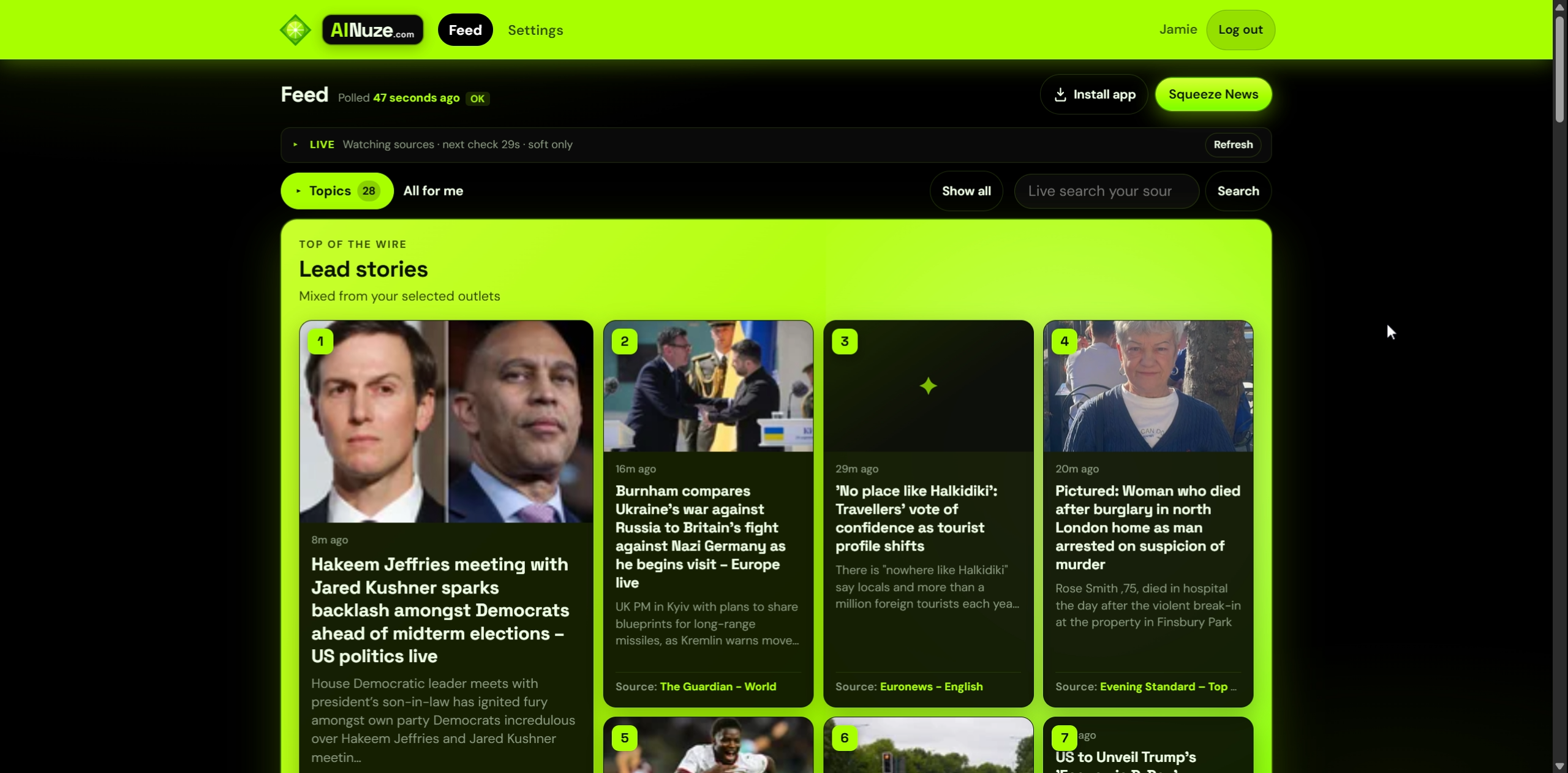 Ainuze - Personalized RSS News Feed — Product