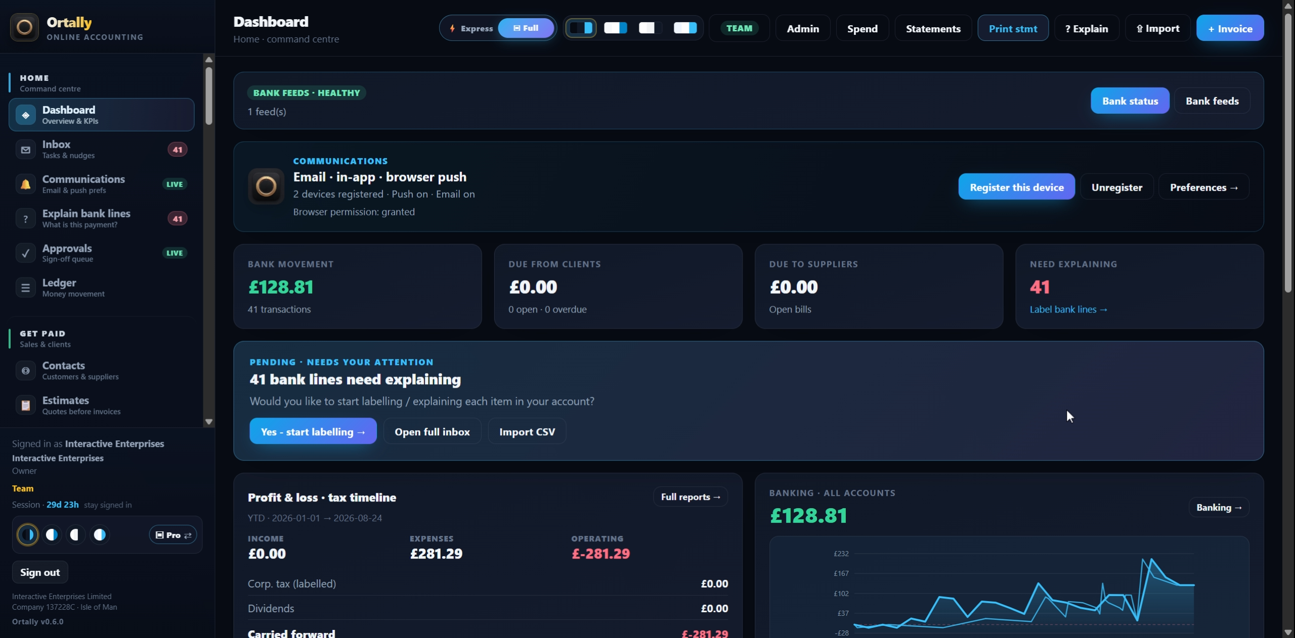 Ortally: Affordable Online Accounting for Sole Traders — Product