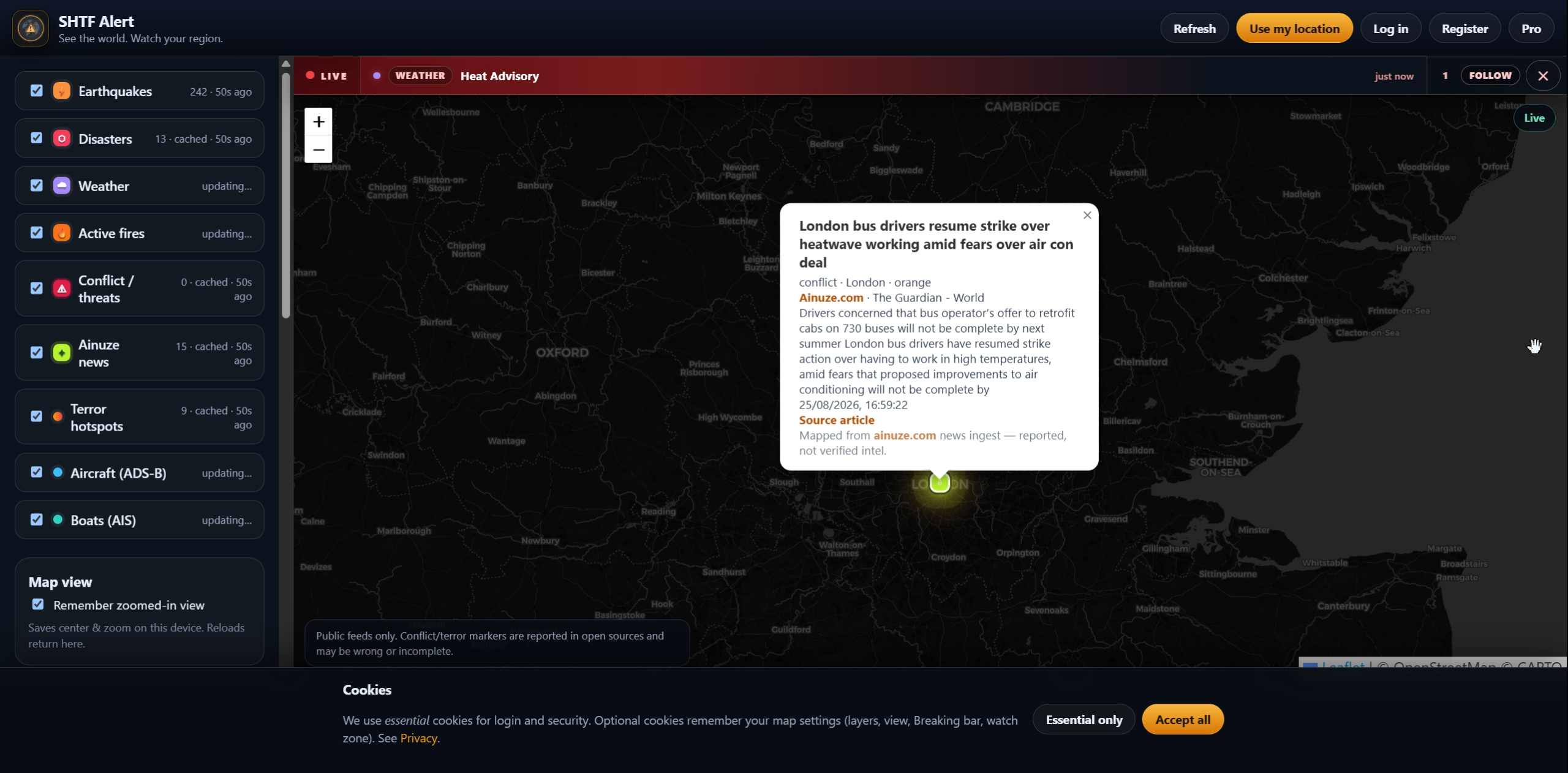 SHTF Alert — Live Global Risk Map — More