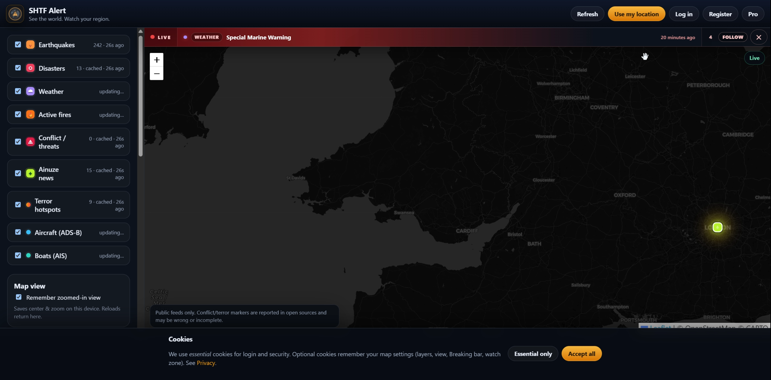 SHTF Alert — Live Global Risk Map — Product